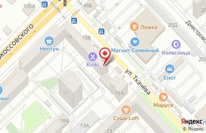 Магазин автотоваров в Центральном районе на карте