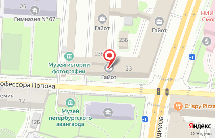 Компания Аврора на улице Профессора Попова на карте