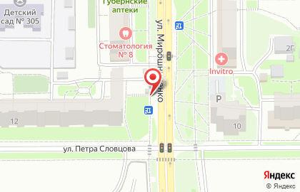 Киоск по продаже печатной продукции Лига Пресс на улице Петра Словцова на карте