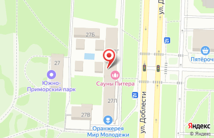 Квадрат на улице Доблести на карте