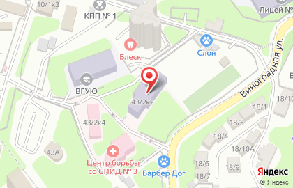 Центр медицинской профилактики на Виноградной улице на карте