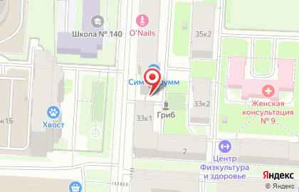 Продуктовый магазин на Большеохтинском проспекте, 33 к1 на карте