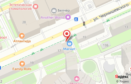 Супермаркет Магнит у дома на улице Чернышевского на карте