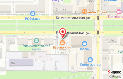 Ресторан быстрого питания Бургер Кинг на Комсомольской на карте