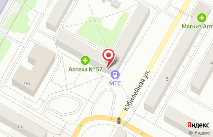 Телекоммуникационная компания МТС на Юбилейной улице в Верхней Пышме на карте