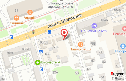 Магазин фастфудной продукции Душевная Халяль на проспекте Шолохова на карте