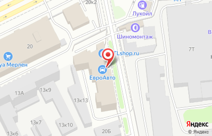 Автосервис и магазин ЕвроАвто в Василеостровском районе на карте