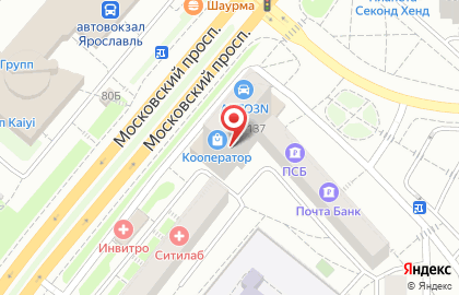 Облик на Московском проспекте на карте