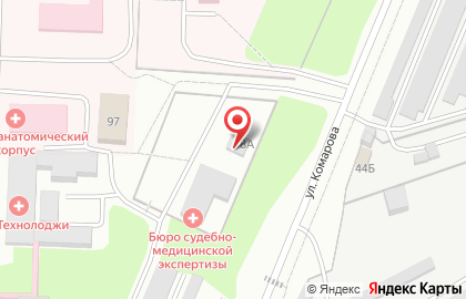 Городская похоронная служба Ксон на улице Комарова на карте