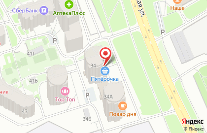 Универсам Пятёрочка на Университетской улице, 34 на карте