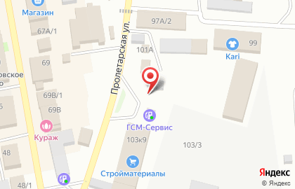 Шиномонтажная мастерская на Пролетарской улице на карте