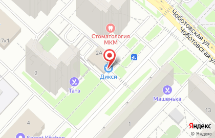 Супермаркет ДИКСИ на улице Скульптора Мухиной на карте
