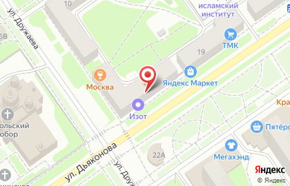 Магазин Изот на улице Дьяконова на карте