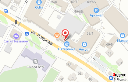 Аптека А-Мега в Мичуринске на улице Лаврова на карте