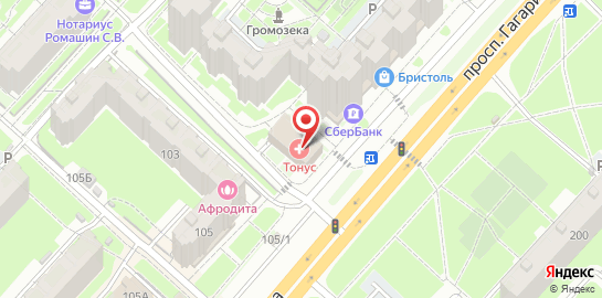 Медицинский центр Тонус на проспекте Гагарина на карте