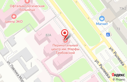 Магазин одежды для беременных Мамочка на улице Рылеева на карте