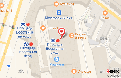 Банк Прайм Финанс на метро Площадь Восстания на карте
