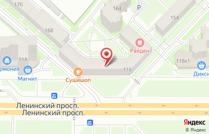 Роза ветров на Приморской на карте