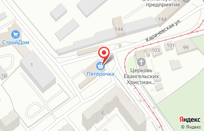 Супермаркет Пятёрочка на Карачевской улице на карте