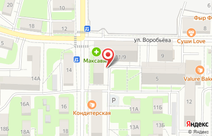 Магазин мясной продукции СМ-Маркет на улице Воробьёва на карте