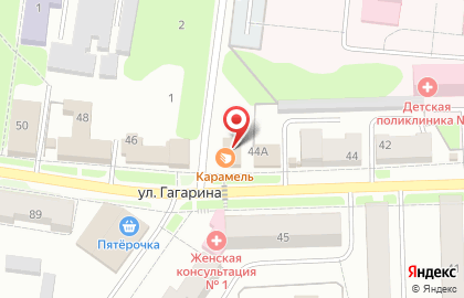Магазин кондитерских изделий Карамель на улице Гагарина на карте