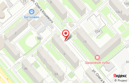 Домашний на улице Олега Кошевого на карте