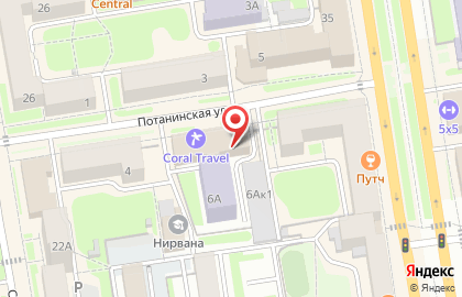 Банкомат КБ Акцепт на Потанинской улице на карте