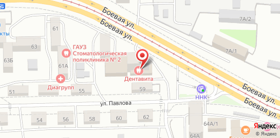 Стоматологическая клиника Дентавита на улице Павлова на карте