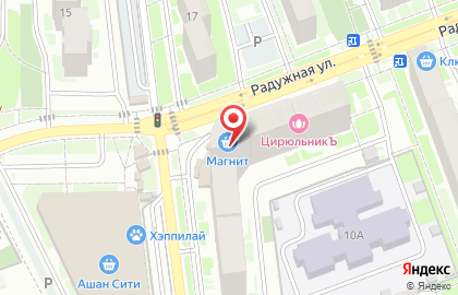 Супермаркет Магнит на Радужной улице на карте