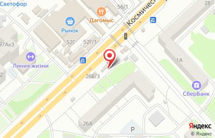 Киоск по ремонту обуви на Космическом проспекте на карте
