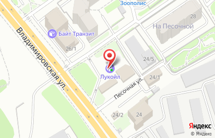 Автозаправочная станция Лукойл на Площади Гарина-Михайловского на карте