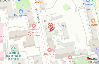 Академическая на улице Пушкина на карте