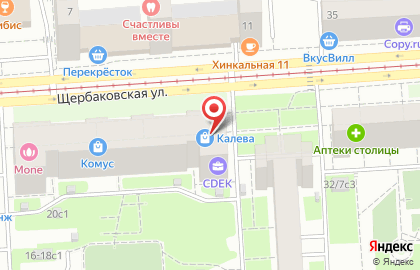 Торгово-производственная компания Kaleva на Щербаковской улице на карте