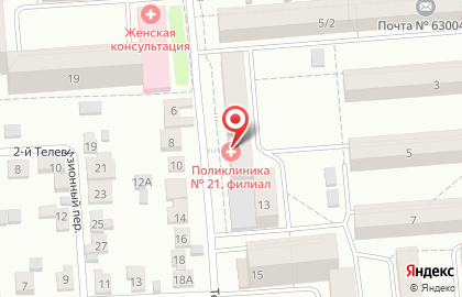 Городская клиническая поликлиника №21 на Телевизионной улице на карте