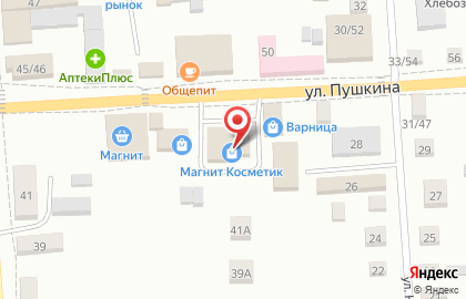 Магазин косметики и бытовой химии Магнит Косметик на улице Пушкина на карте