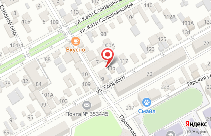 Продовольственный магазин Продукты на улице Горького на карте
