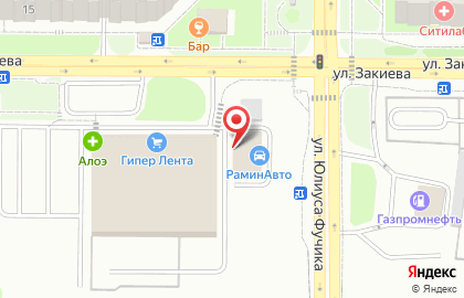 Магазин автозапчастей на ул. Закиева, 17в на карте