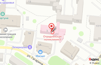 Поликлиника Отрадненская городская больница на улице Гагарина на карте