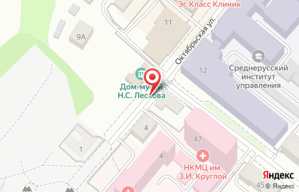 Детская областная клиническая больница на Октябрьской улице на карте