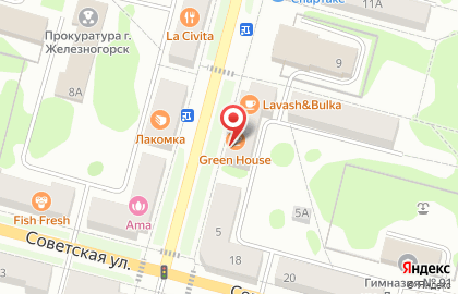 Кофейня Green House в Железногорске на карте