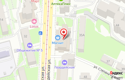 Наркологическая клиника Лотос Мед на Гвардейской улице на карте