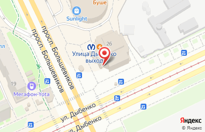 Банкомат ВТБ на улице Дыбенко на карте