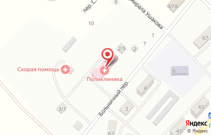Участковая Васюринская больница в Больничном переулке на карте