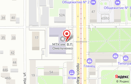 Магнитогорский технологический колледж им. В.П. Омельченко на проспекте Карла Маркса на карте