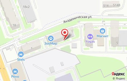 ЗооМир на Академической улице на карте