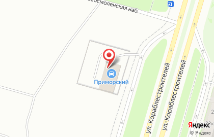Автоцентр Приморский на метро Приморская на карте