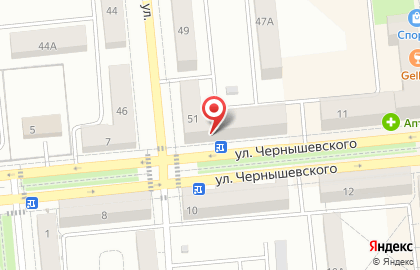 Магазин Фабрика качества на улице Чернышевского в Новокуйбышевске на карте