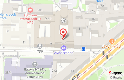 Амбассадор на проспекте Римского-Корсакова на карте
