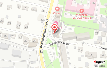 Супермаркет недвижимости на улице Космодемьянской на карте