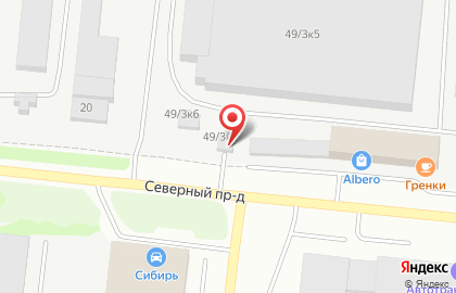 Грузовой Легковой Шиномонтаж на площади Сибиряков-Гвардейцев на карте